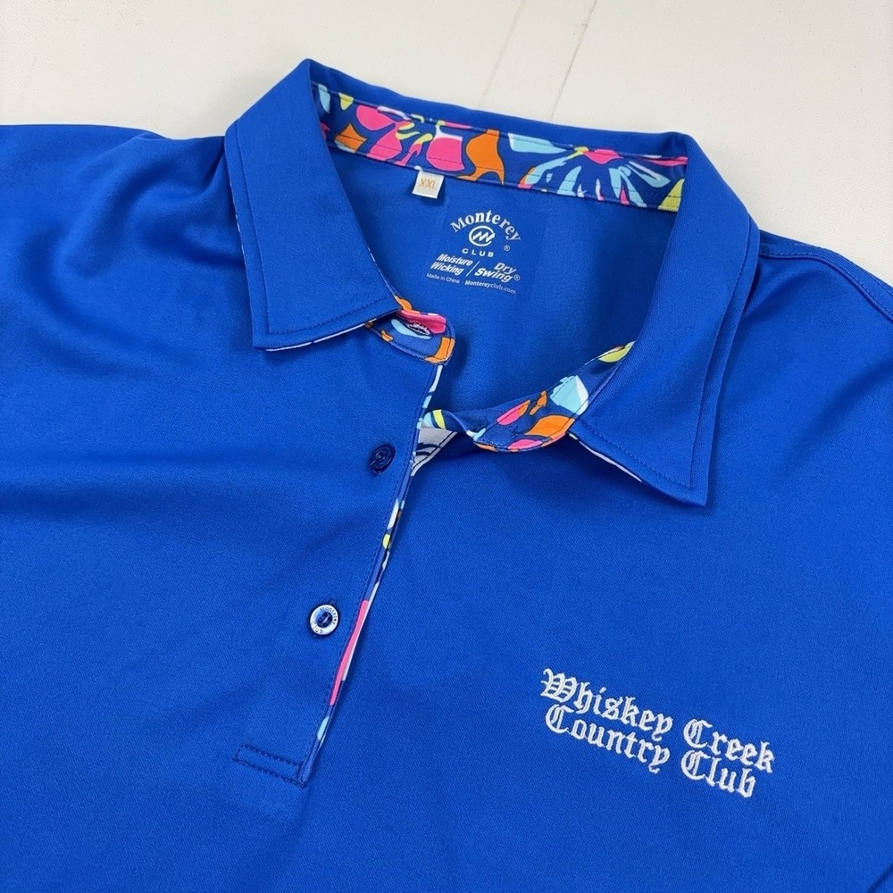 Whiskey Creek Golf Club Florida Shirt Womens 2XL Blue Dry Swing Short Sleeve